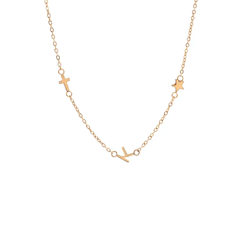 FabuLove Dainty Trio Pendant Necklace with three customizable charms on a chain