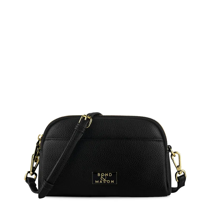 Bond & Mason The Lucienne Crossbody Bag shown with compact vegan leather crossbody shape
