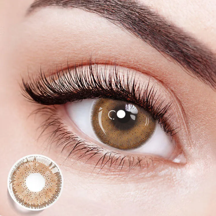 EYESFAV Earthbound Pulse Brown 6-month colored contact lenses with organic textured brown pattern