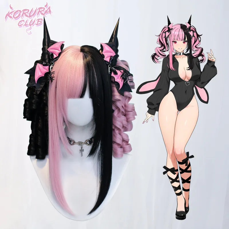 Koruraclub Korura Original Wig #005 AkumaHime black and pink gradient wig