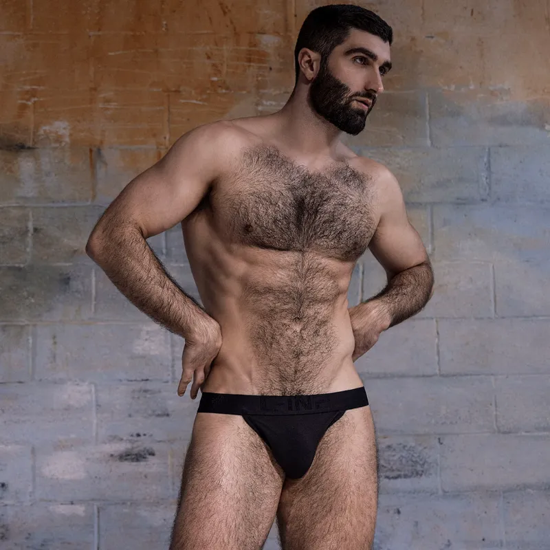 C-IN2 Flex Jock Black, low-rise jockstrap open back view