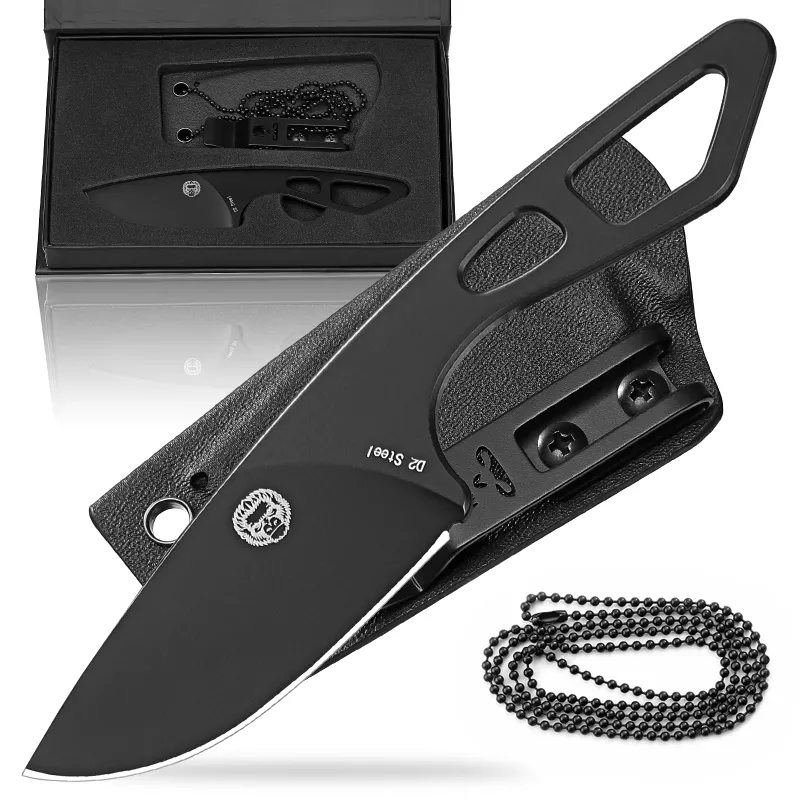 MyHackerTech THE SNAKEBITE compact survival neck knife with D2 blade and Kydex sheath