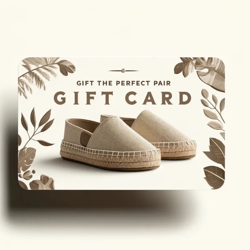 BIANKINA Gift Card for eco-friendly espadrilles and sandals showing digital gift card design