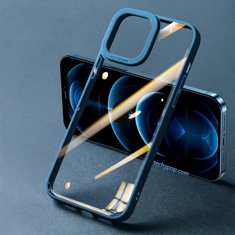 Techypop 2021 New iPhone 13 12 Clear Case TPU ultra-thin transparent protective case showing phone design underneath