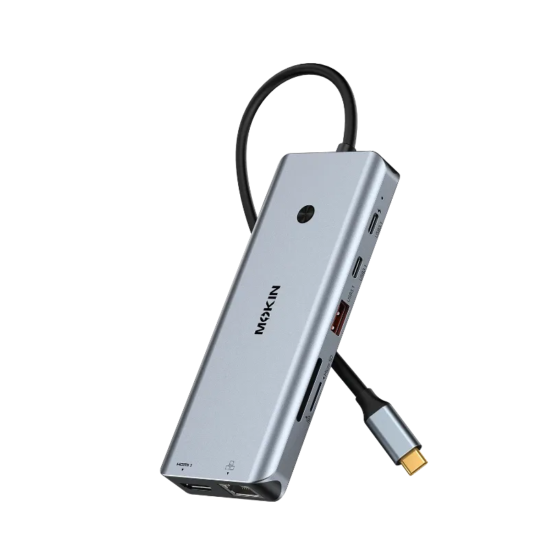MOKiN 12 in 1 USB-C docking station with triple monitor support and screen control button