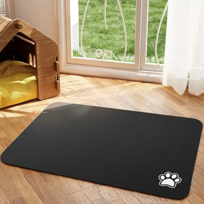 Rhykin Floor Protection Magic Mat showing protective surface for pet feeding areas