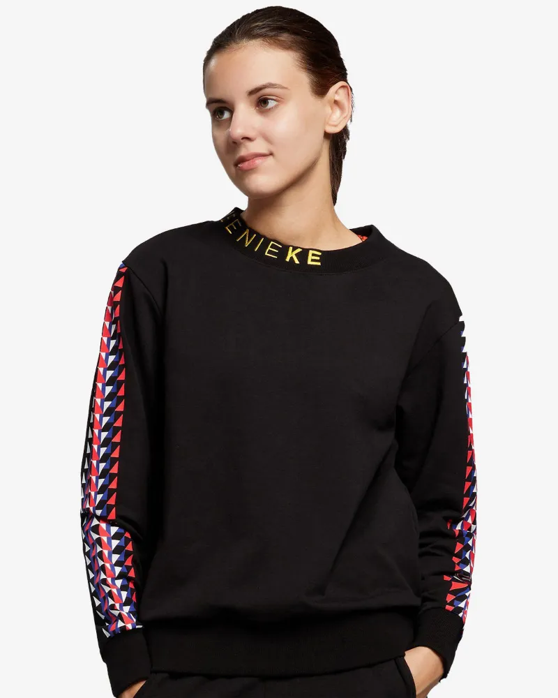 QUEENIEKE Sweatshirt Vintage Cotton, cream sweatshirt with geometric chest print