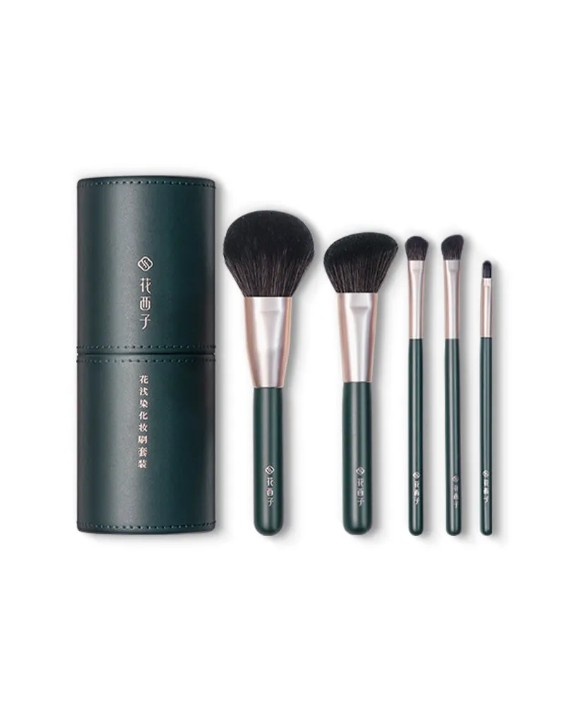 Florasis Soft Blooming 5-Piece Brush Set with leather holder