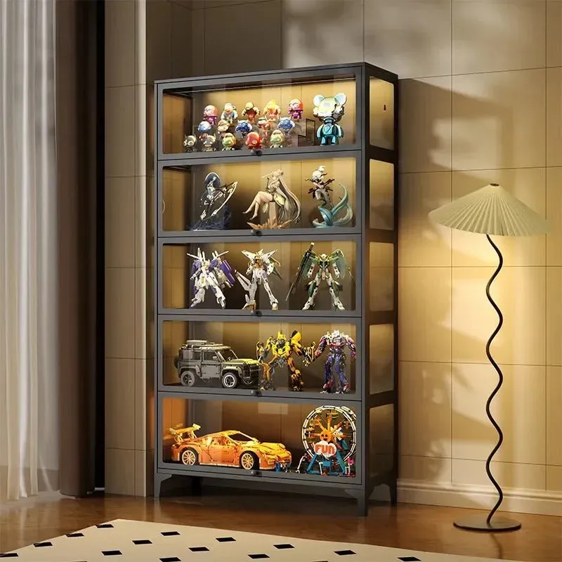 ICUANUTY Display cabinet for collecting Toys LEGO 1:8 scale tall glass cabinet