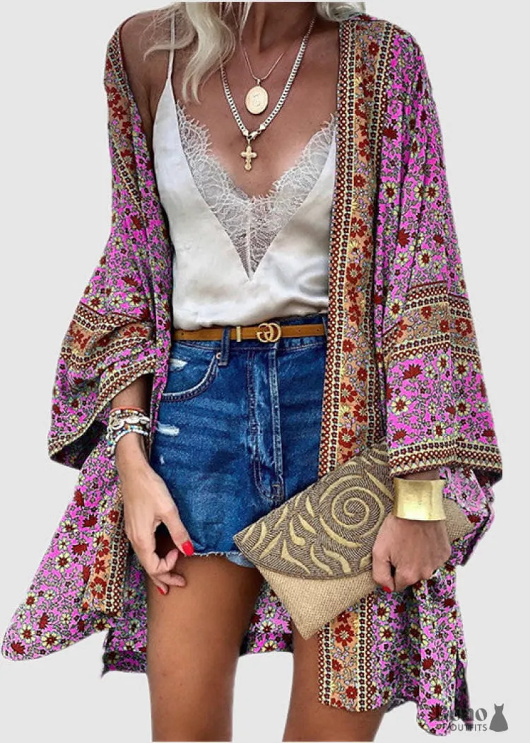 Boho Dress 2024 Style Hollow Out Crochet Knit with Tassels Purple Boho Cardigan showing the crochet design