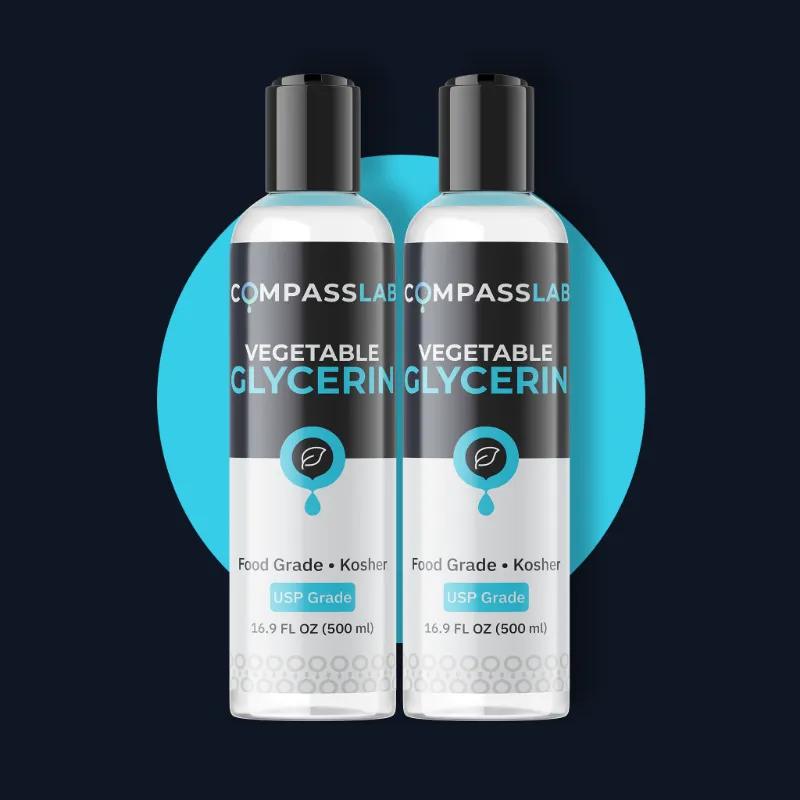 Compass Laboratory Vegetable Glycerin 2 Pack with two squeezable bottles