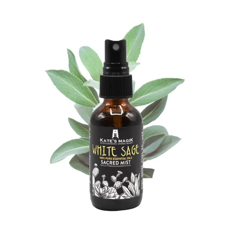 Kates Magik White Sage Sacred Mist space clearing spray with pure essential oils