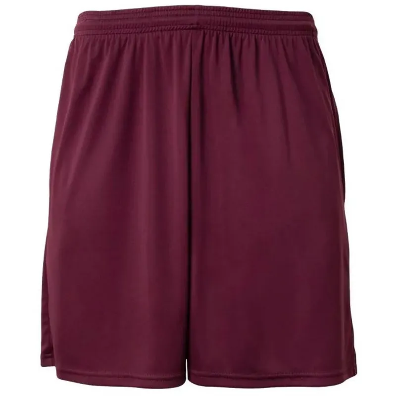 Do It Tennis A4 Men's Cooling Athletic Short with Pockets (Maroon) showing maroon athletic shorts with side pockets