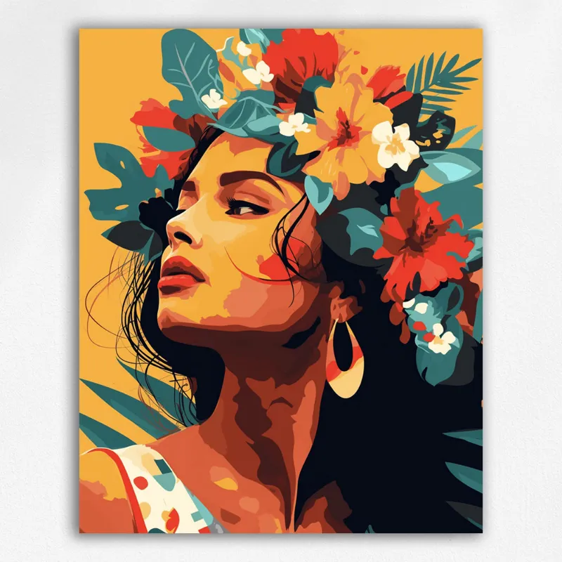 Maikoo Art Blossom Grace Paint by Number Kits showing floral design on canvas