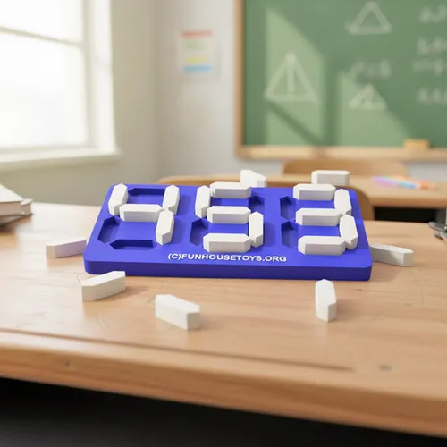 Fun House Toys Digital Number Board showing place value spaces and seven-stick number pieces