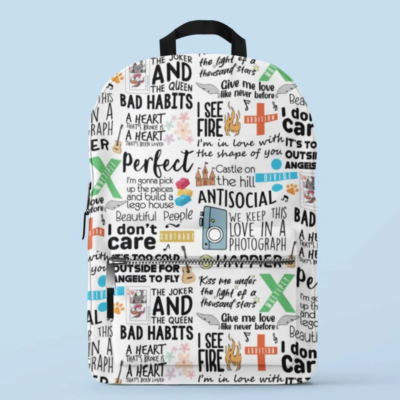 The Banyan Tee US All-Over Print Backpack - Ginger's Doodle, full front view