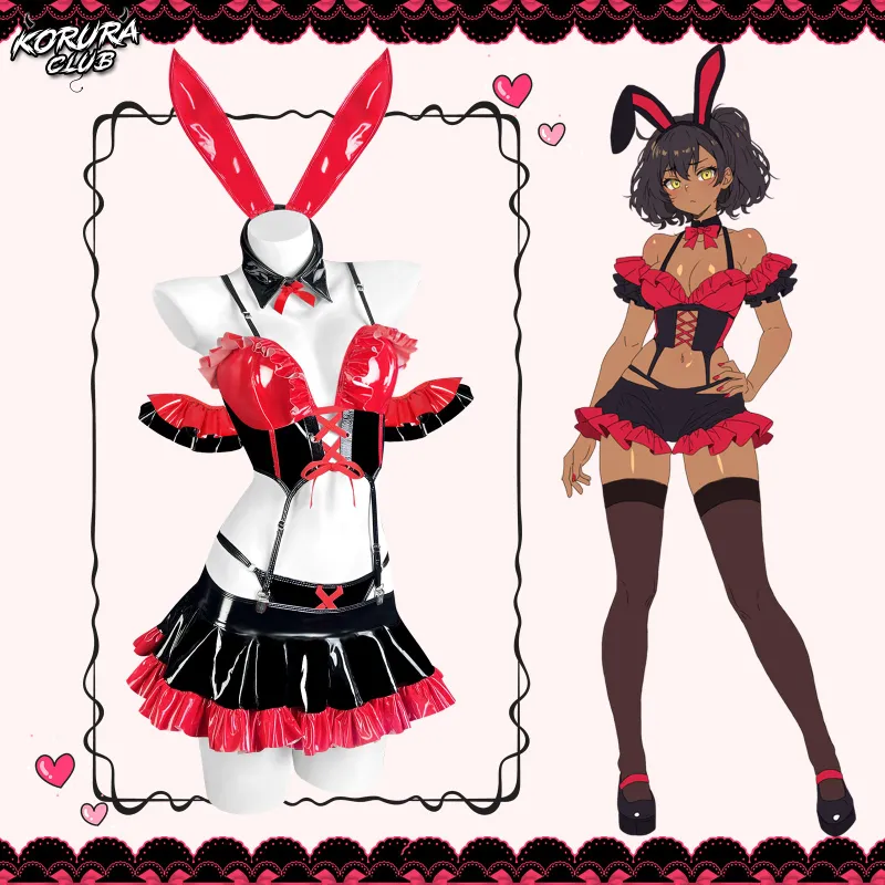 Koruraclub Berry Bunny Princess Costume KO108 red four piece bunny outfit with headdress