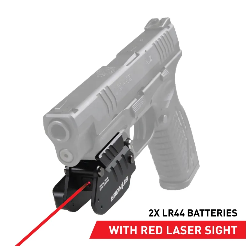 The Stinger Tools Stinger HL-1L Concealment Laser Sight System, minimalist IWB holster with HDPE body and rechargeable red laser