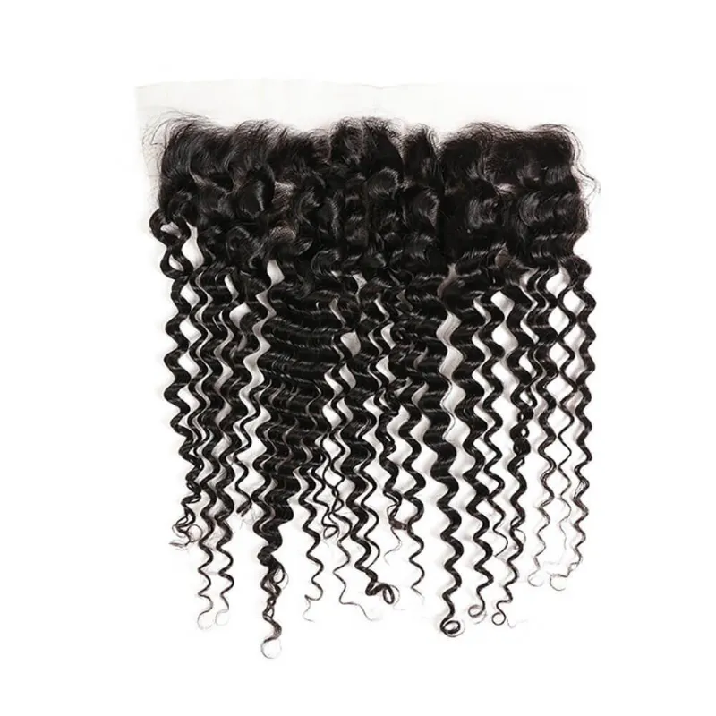 Megalook 5x5/13x4 transparent lace frontal closure in deep wave texture