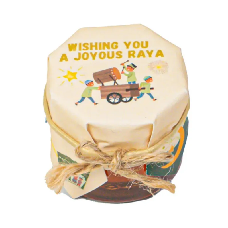 HoneySpree Joyous Raya honey jar in Hari Raya themed packaging