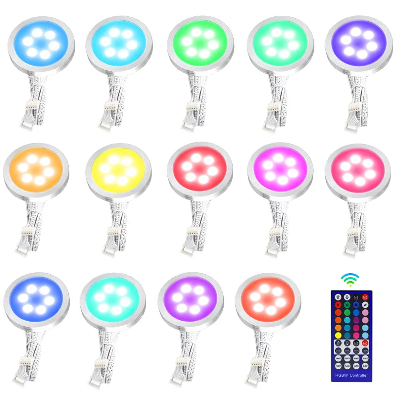 AIBOO RGB+Warm White Color Changing Under Cabinet Lighting Kit 14 Lights