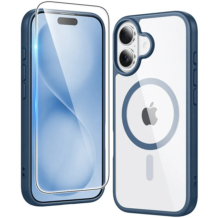FNTCASE OFFICIAL clear magnetic case for iPhone 16 Plus with transparent back and protective bumper