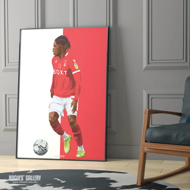 Rogues Gallery Alex Mighten red and white Nottingham Forest print