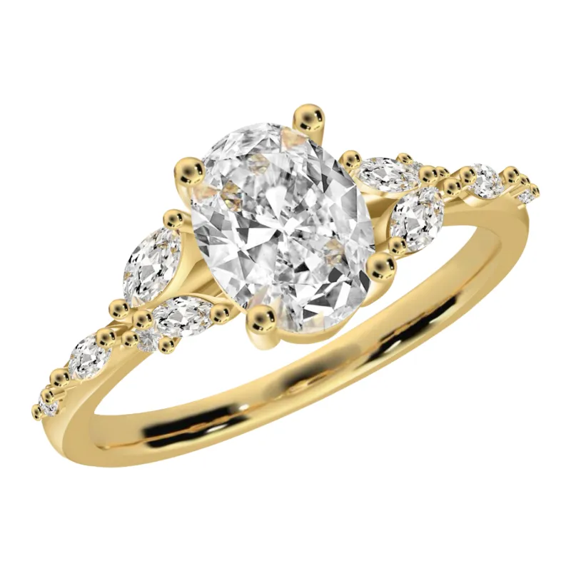 FabuLove Cascade Elegance Ring with brilliant zirconia in gold vermeil and sterling silver