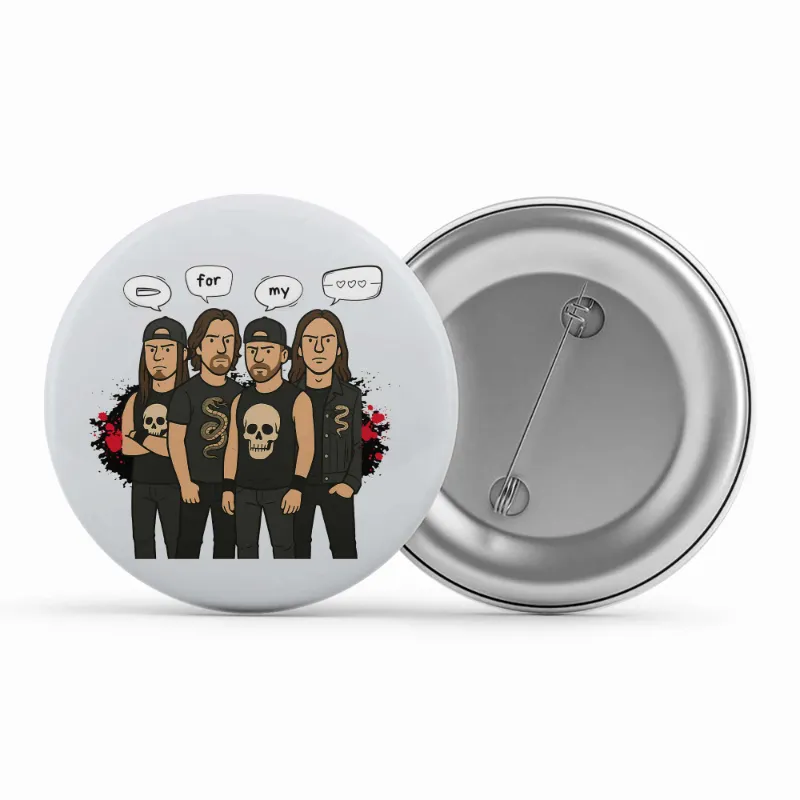 The Banyan Tee US Badge - Bullet Gang, small round pin button with glossy finish