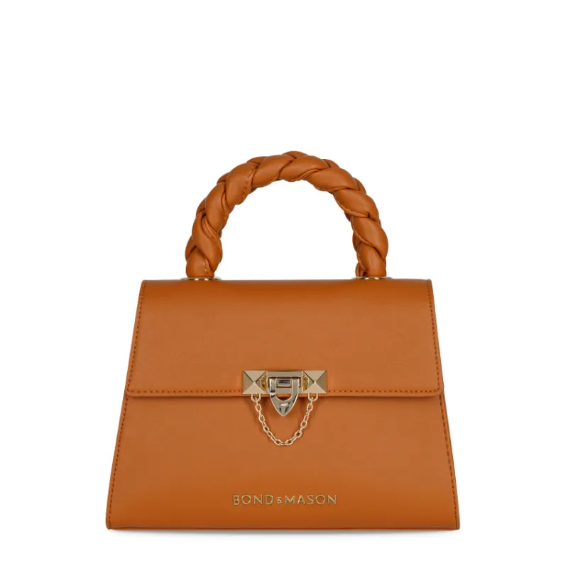 Bond & Mason The Ella Handbag (Brown) showing a brown vegan leather handbag