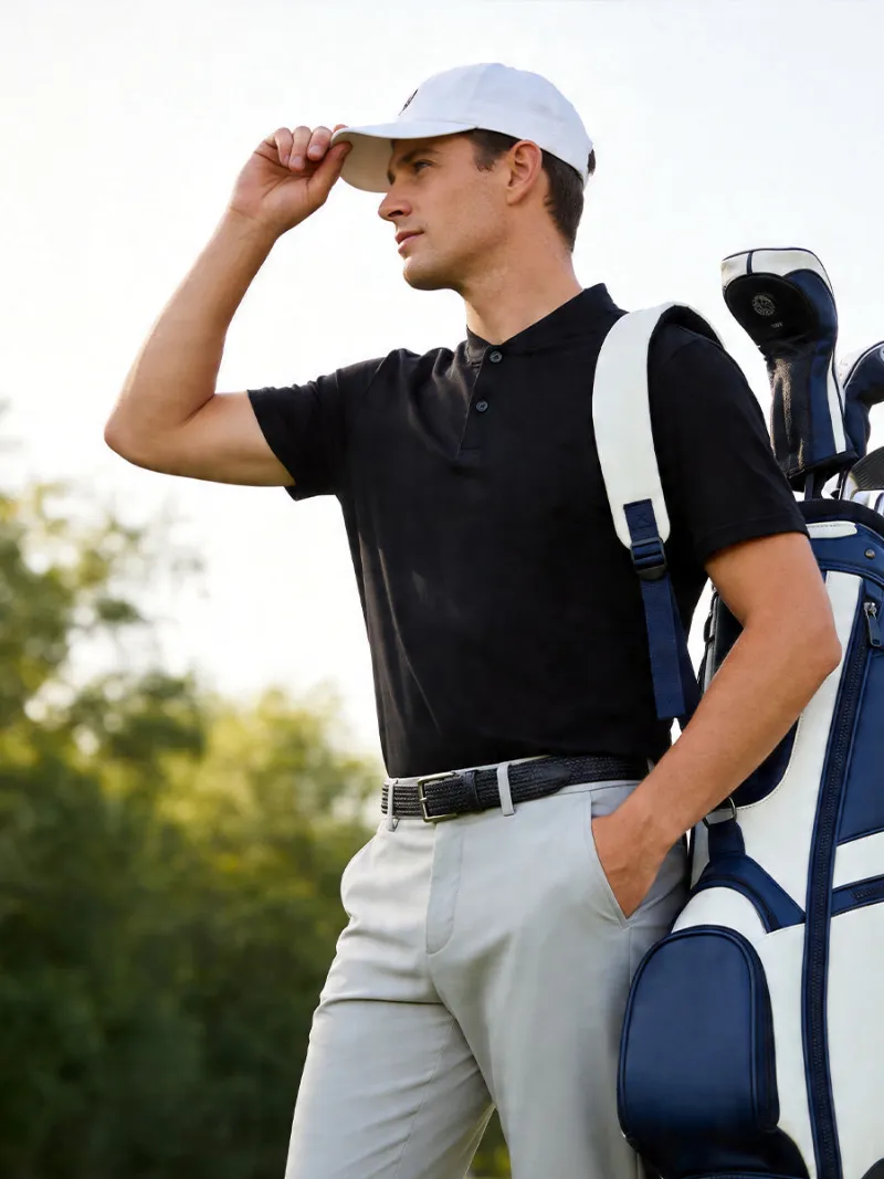 Maelreg Golf Everyday Jersey Henley Shirt in solid color