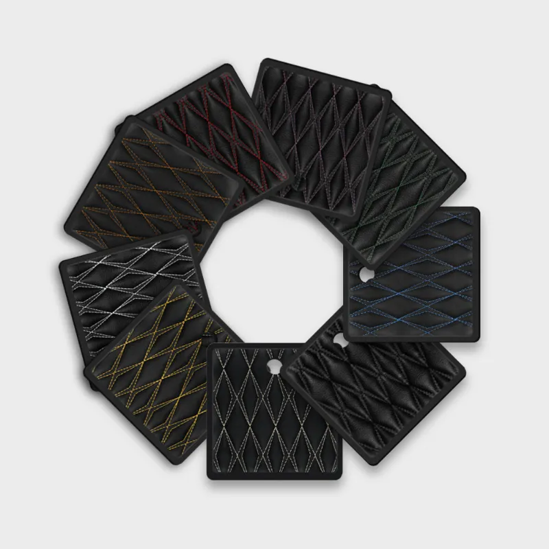 Luxus Car Mats Black Sample Bundle Twin-Diamond Series swatch close-up