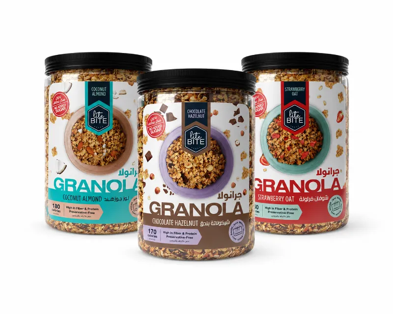 LiteBite Egypt Granola showing crunchy clusters with nuts and oats