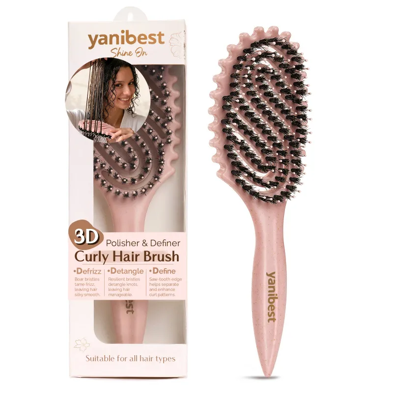Yanibest pink 3D styling brush for curly and coily hair