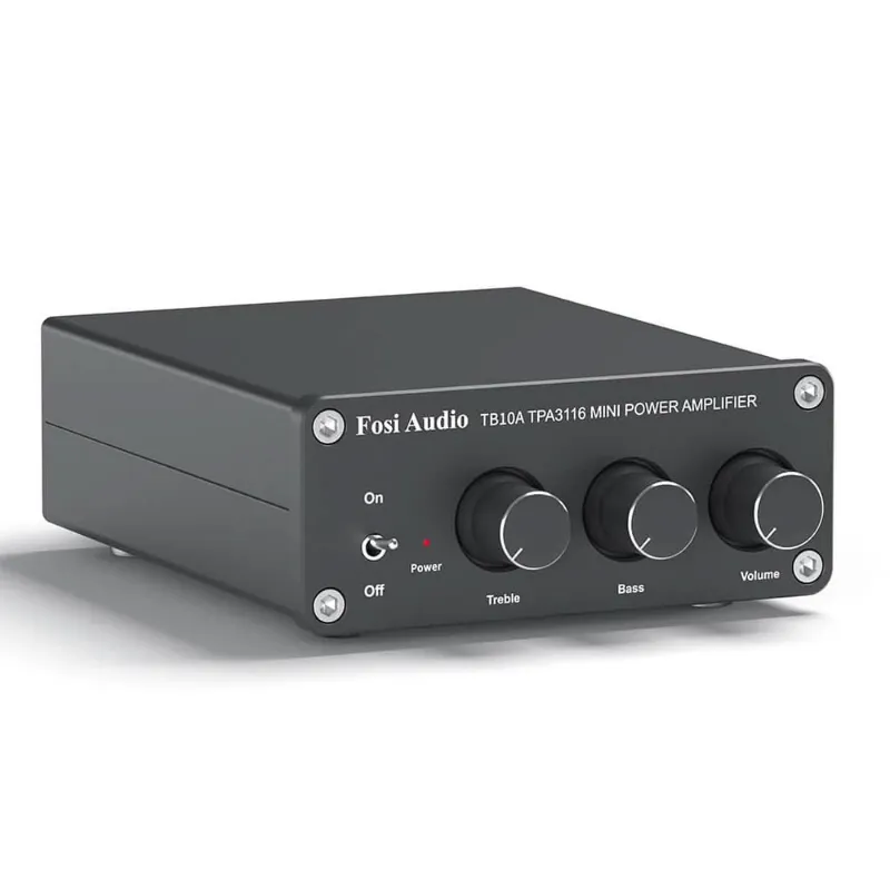 Fosi Audio TB10A 2 Ch Integrated Amp, compact aluminum amplifier with front volume control