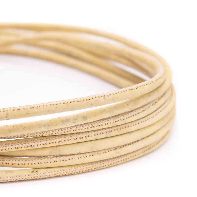 Corkadia Beige cork cord 10m length COR-425, a coil of beige 5 mm cork cord