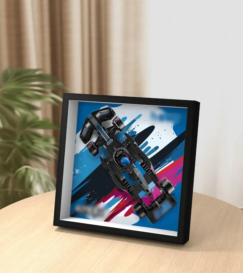 ICUANUTY Car Wall Frame for Lego BWT Alpine F1 Team A524 77248, wall-mounted display frame with Alpine F1 car