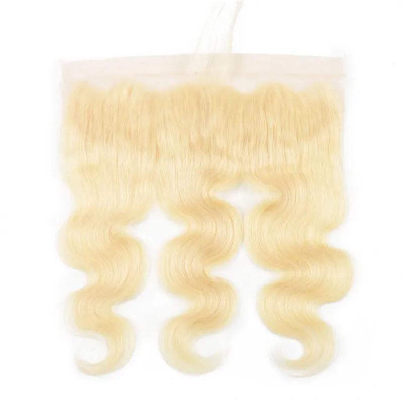 Megalook #613 Blonde Straight Body Wave 13x4 Transparent Lace Closure Frontal