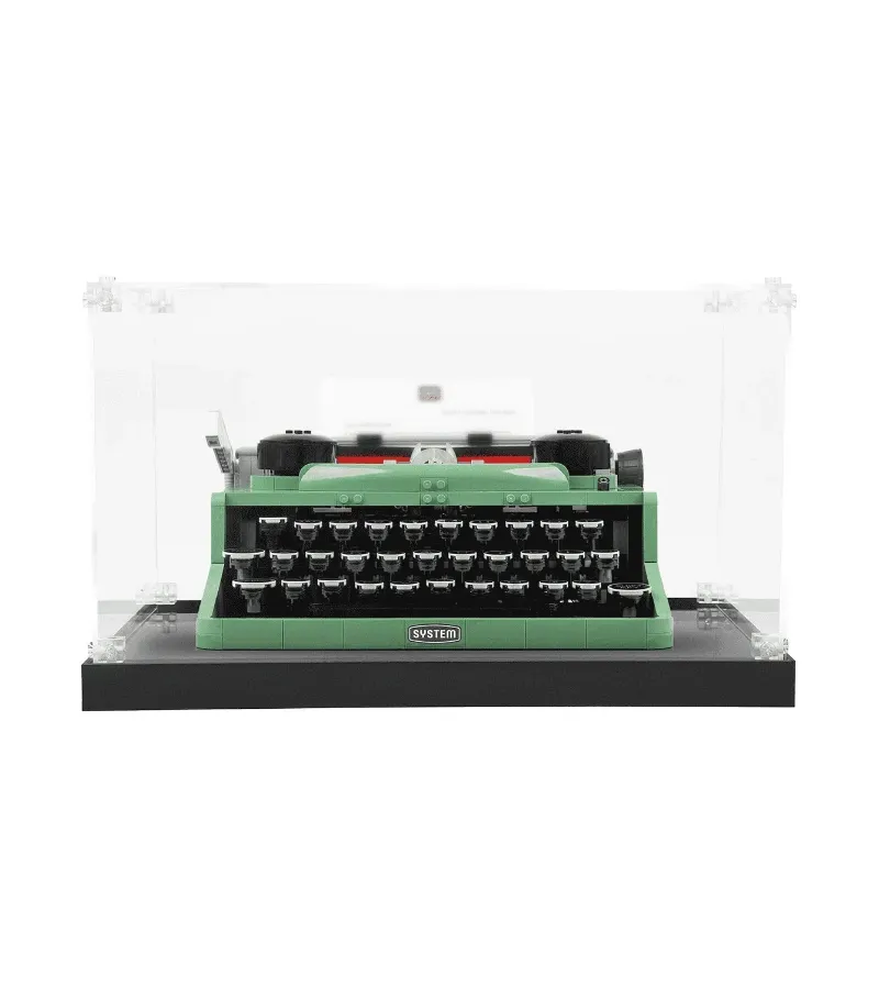 ICUANUTY Display Case for LEGO Ideas Typewriter 21327, clear acrylic with protective film