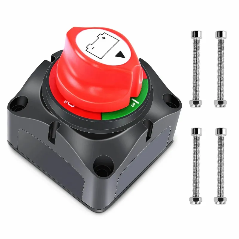 WattCycle 275A Battery Switch with waterproof cover and color-coded on/off positions for RV and marine use