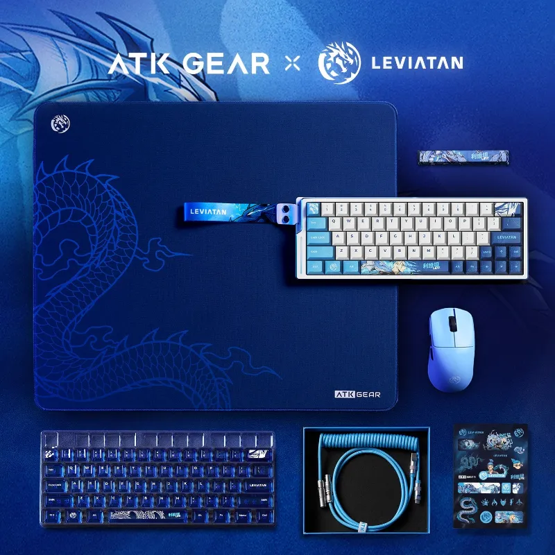 ATK Gaming Gear ATK x LEVIATAN Ultimate Gear Bundle with EDGE 63 keyboard, mouse, and accessories