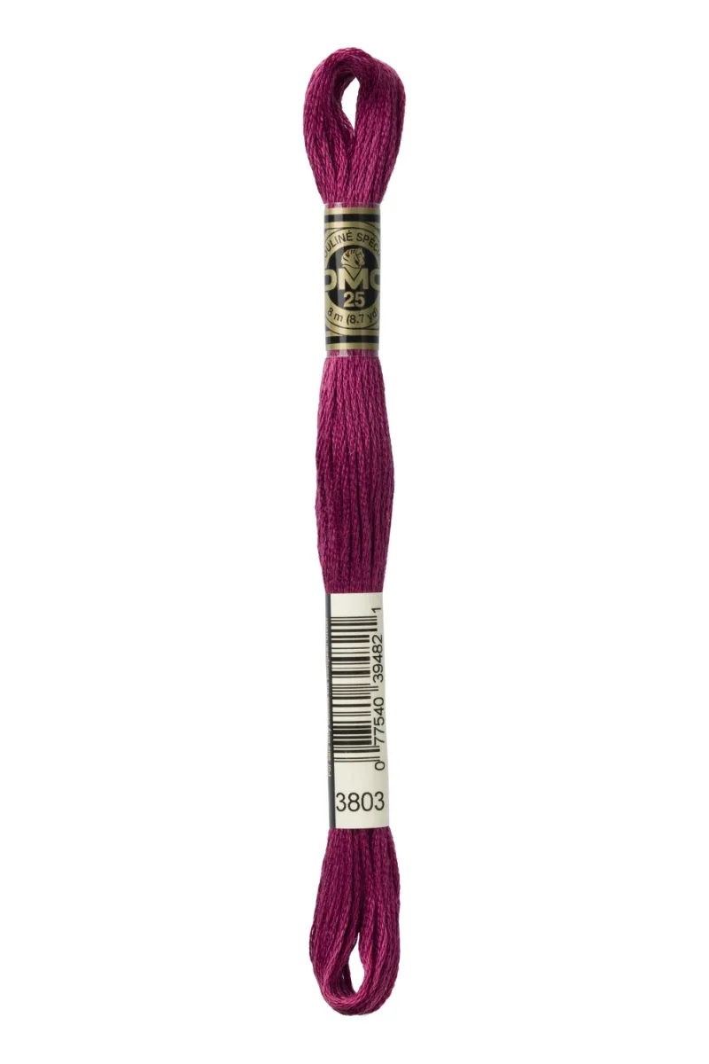 LETISTITCH DMC Mouliné Spécial 117MC-E_3803 embroidery thread skein in Bordeaux red