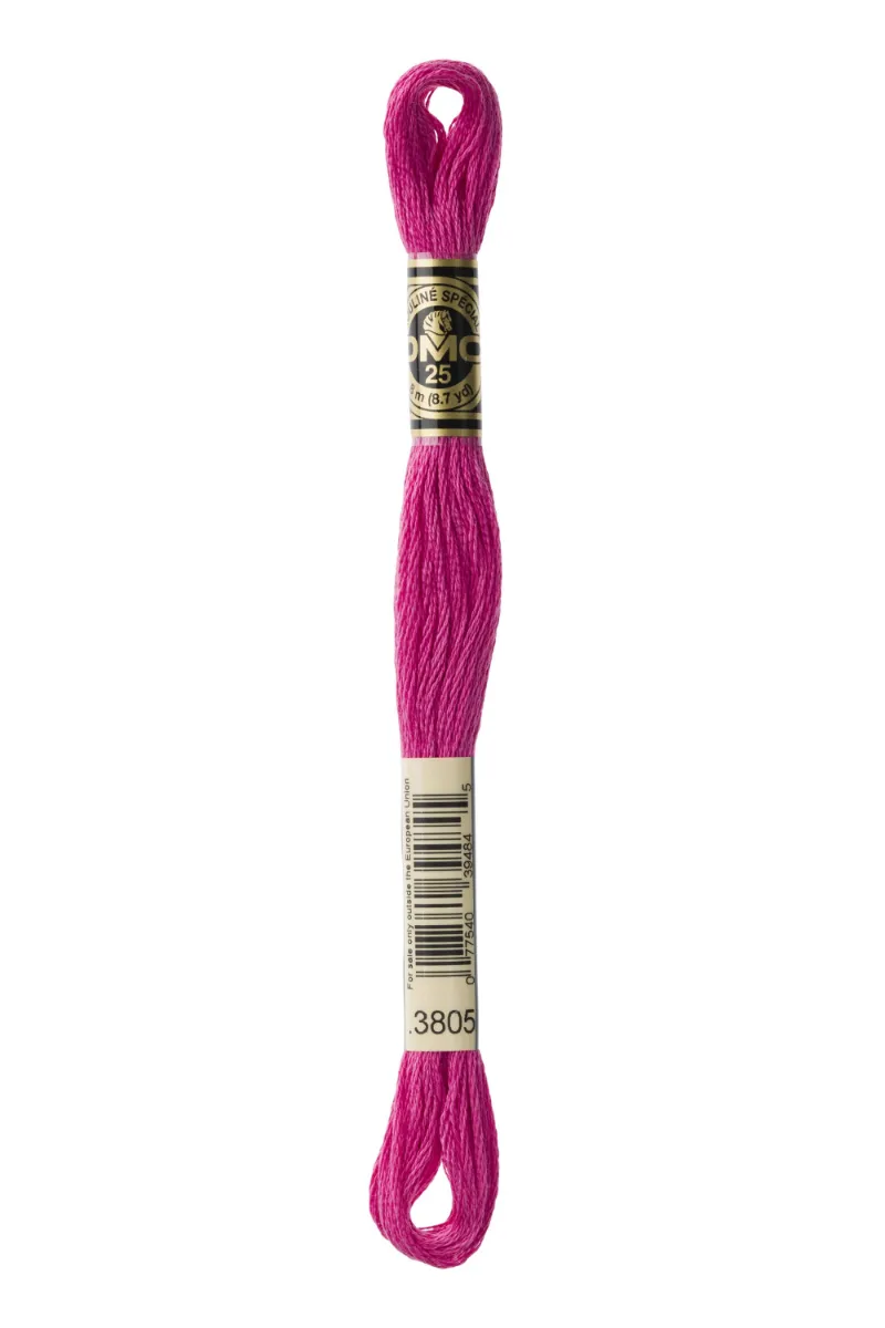 LETISTITCH DMC Mouliné Spécial 117MC-E_3805 embroidery thread skein in Fuschia pink