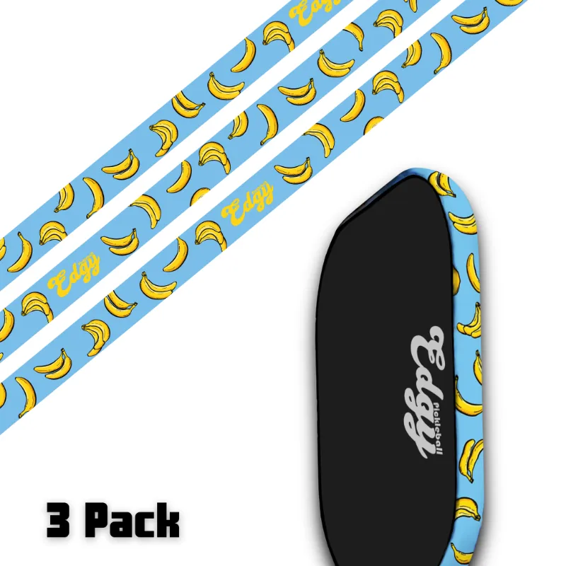 SLYCE Sport Go Bananas Edge Tape 3 pack with banana print for pickleball paddle edges