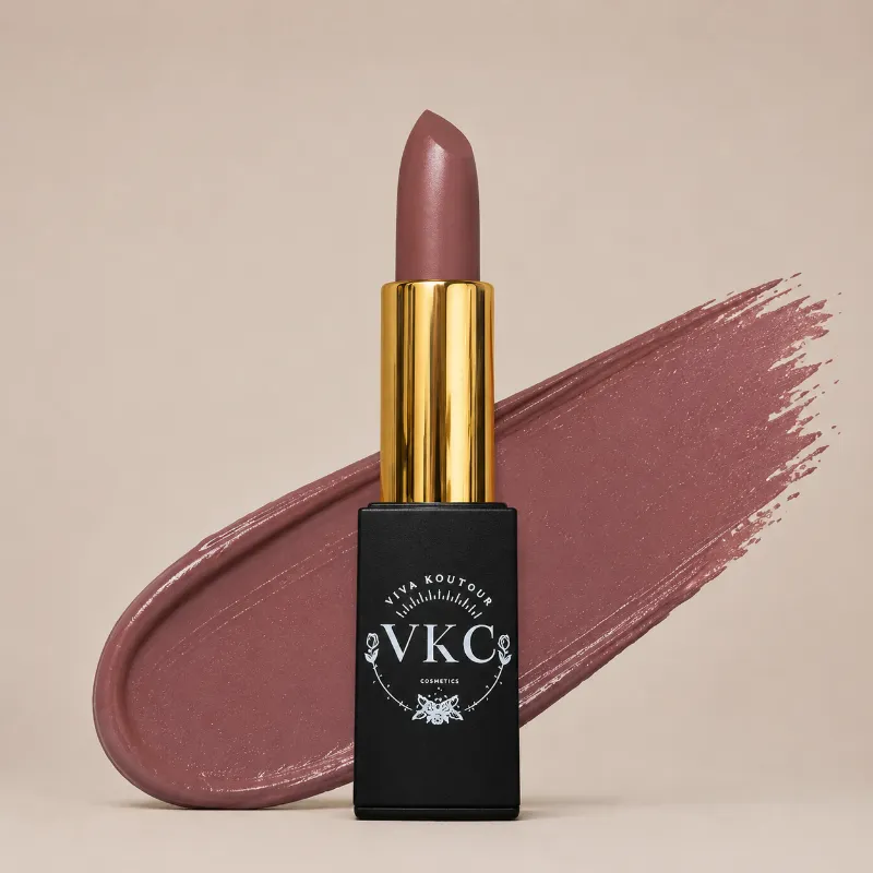 Viva Koutour Cosmetics Vibes Cream Lipstick nude purple high-shine