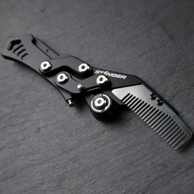 The Stinger Tools Stinger Godzilla Comb in matte black aluminum