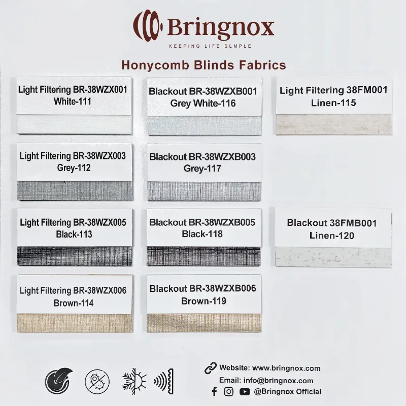 Bringnox Motorized Blinds Cellular Fabric Swatch Prestige sample