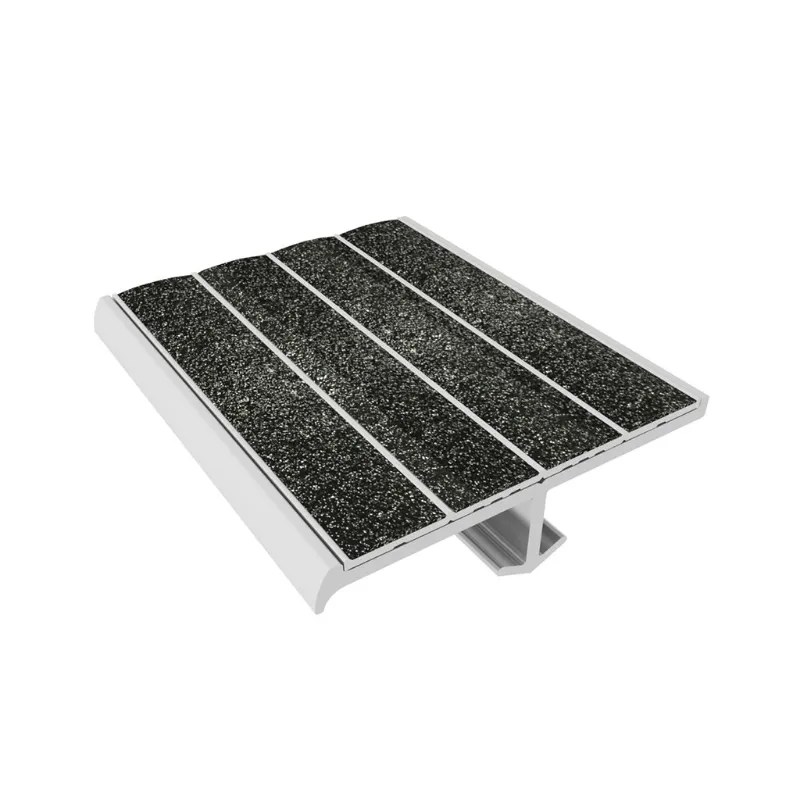 ComposiGrip Ecoglo S4070 Black 2.2 inch cast-in-place stair nosing with anti-slip surface for concrete stairs