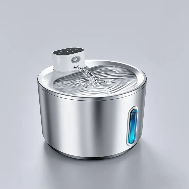 Furrbby 4L Wireless Stainless Steel Pet Water Fountain with multi-layer filter