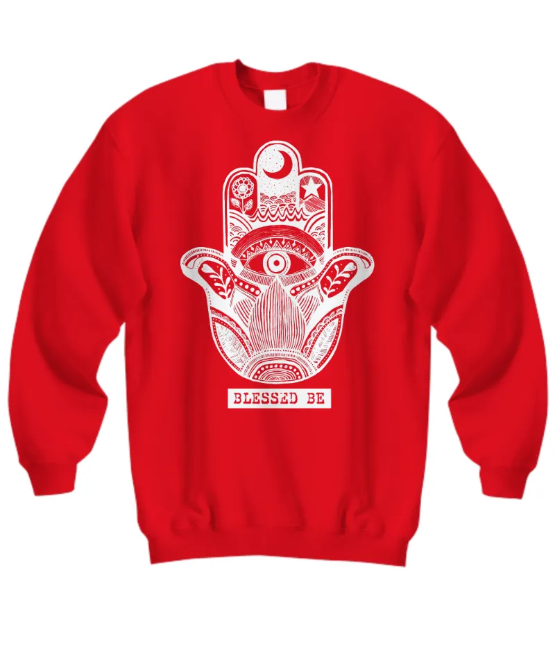 Spirit Nest Blessed be long sleeve tee with original Hamsa design